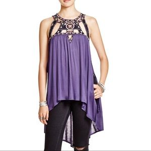Free People dark blue beaded tunic